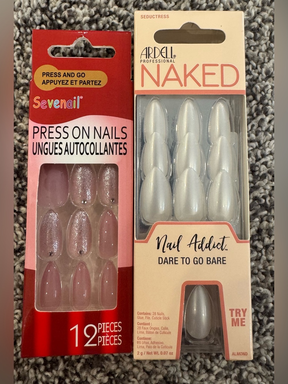 Ardell and Sevenail Nails Press-On Kit - Pink & Iridescent White. Glue included
